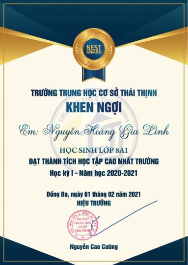 Vinh danh học sinh đạt thành tích cao trong học tập và các lĩnh vực hoạt động khác