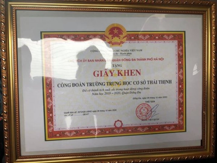 Giấy khen của Chủ tịch UBND, Chủ tịch LĐLĐ Quận