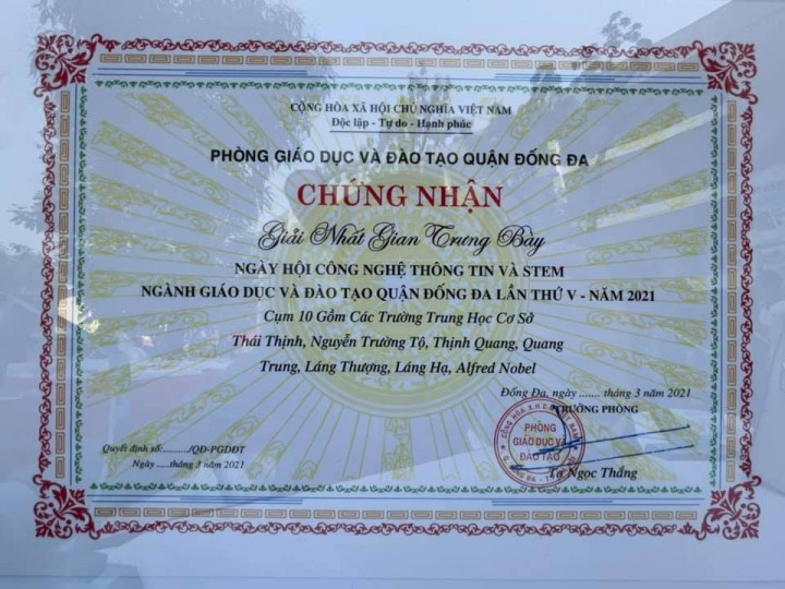 Kết Quả Rực Rỡ Của Nhà Trường Tại Ngày Hội Công Nghệ Thông Tin Quận Đống Đa Lần Thứ V, Năm 2021