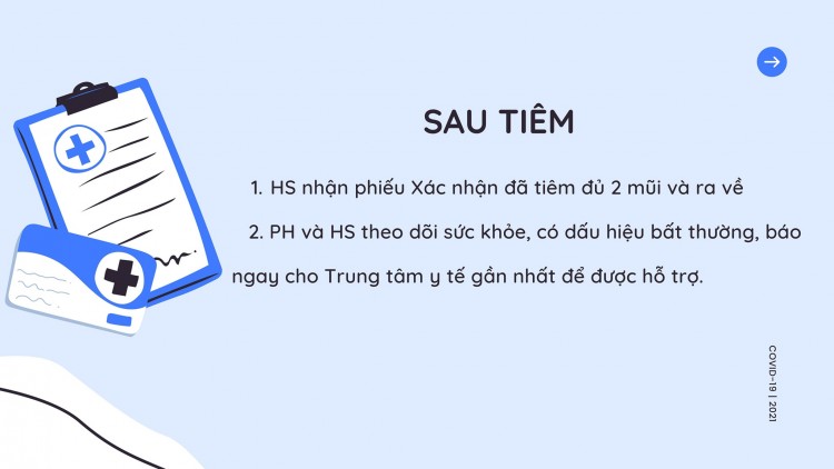 Chúng mình tiêm mũi VẮC-XIN thứ hai đánh bay COVID, sớm được tới trường