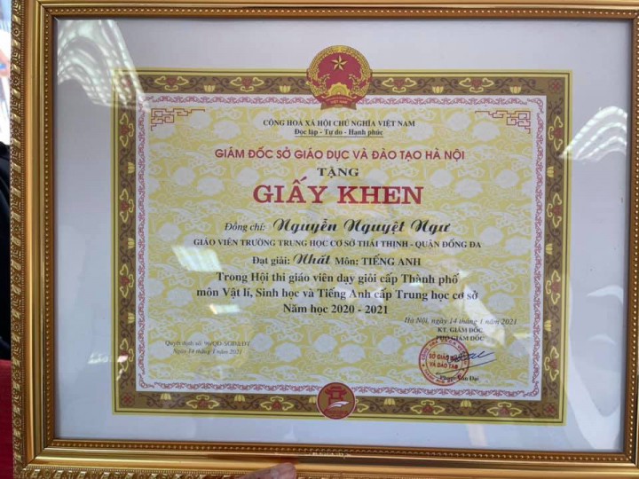 Giáo viên dạy giỏi Thành phố và dạy học trực tuyến năm học 2020-2021