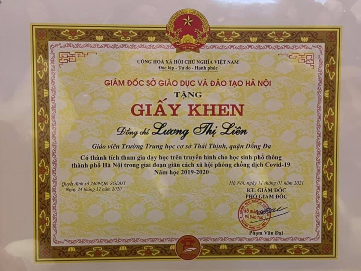 Giáo viên dạy giỏi Thành phố và dạy học trực tuyến năm học 2020-2021