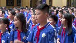 Thể dục giữa giờ tại trường THCS Thái Thịnh, Hà Nội