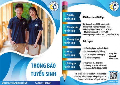 Thông báo tuyển sinh lớp 6 trực tiếp