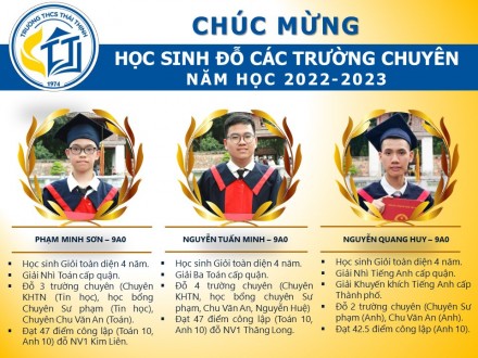 Chúc mừng các con đỗ THPT chuyên. DS tiếp tục được cập nhật...!
