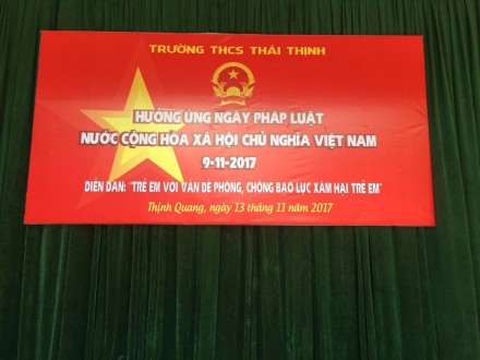TRƯỜNG THCS THÁI THỊNH HƯỞNG ỨNG NGÀY PHÁP LUẬT NƯỚC CỘNG HÒA XÃ HỘI CHỦ NGHĨA VIỆT NAM 9.11
