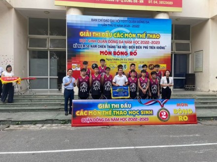 Chúc mừng đội tuyển Bóng rổ U12-13 và U14-15 đã xuất sắc đạt giải Bạc trong Hội thi TDTT cấp quận năm học 2022  - 2023.