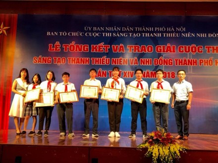 Học sinh trường THCS Thái Thịnh xuất sắc đạt giải trong cuộc thi Sáng tạo thanh thiếu niên nhi đồng thành phố Hà Nội năm 2018