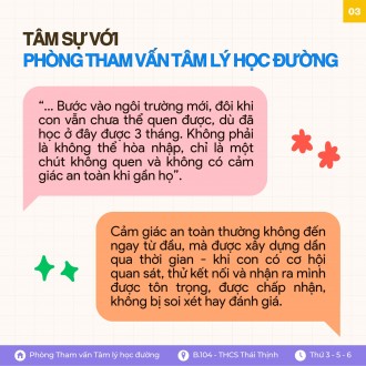 Lời hồi âm từ Phòng Tham vấn Tâm lý học đường - Số 03