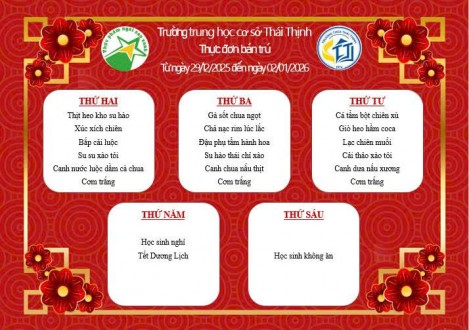 Thực đơn tuần 17 (29.12-02.01.2026)