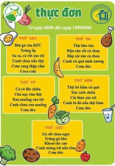 Thực đơn tuần 1 (8.9-12.9.2025)