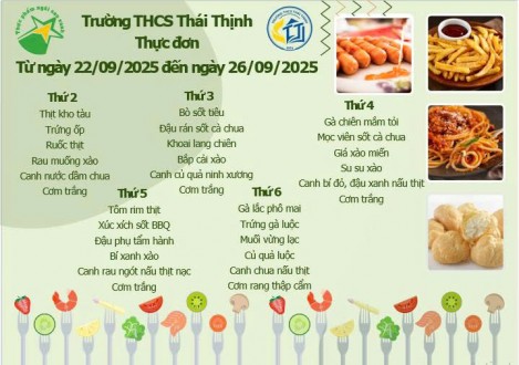 Thực đơn tuần 3 (22.9-26.9.2025)