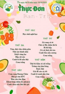 Thực đơn tuần 5 (06.10-10.10.2025)
