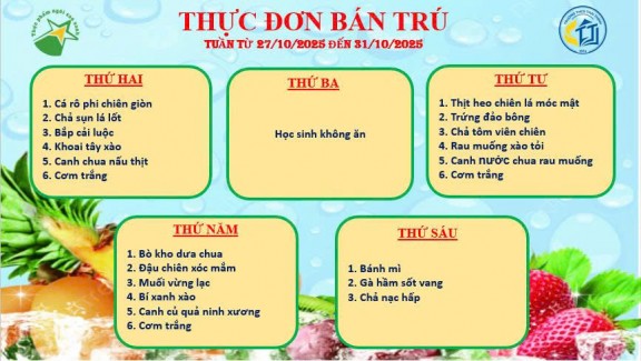 Thực đơn tuần 8 (27.10-31.10.2025)