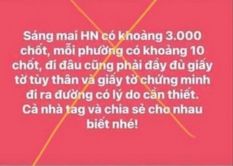 Đăng tin 'tào lao' nói 'Hà Nội có khoảng 3.000 chốt', nhận phạt 12,5 triệu đồng